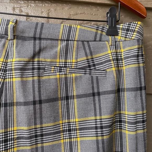 Ellen Tracy Ankle Dress Pants Wide Leg Womens Size 14 Pockets Plaid Gray - Picture 14 of 15